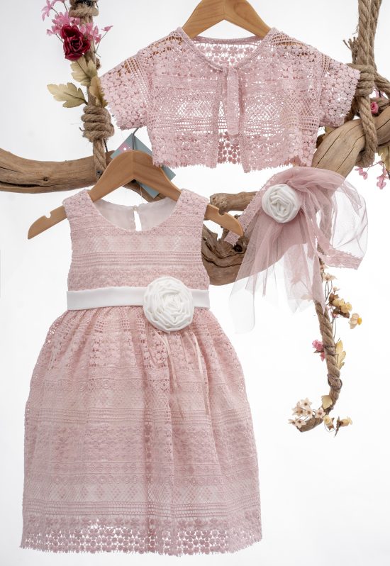 Βαπτιστικό Φορεματάκι για κορίτσι Ροζ Κ28Π Mak Baby