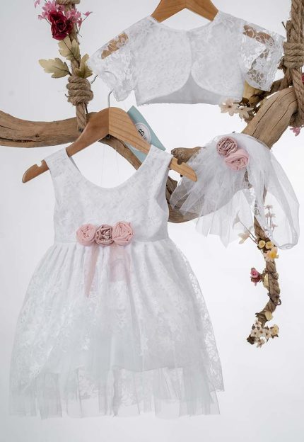 Βαπτιστικό Φορεματάκι για κορίτσι Λευκό Κ37Λ Mak Baby