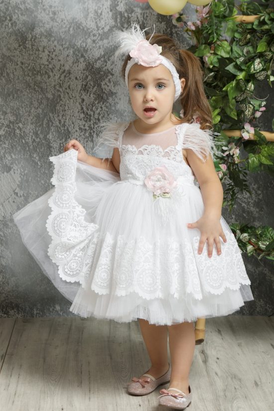 Βαπτιστικό φορεματάκι για κορίτσι Λευκό Κ4322Λ, Mi Chiamo