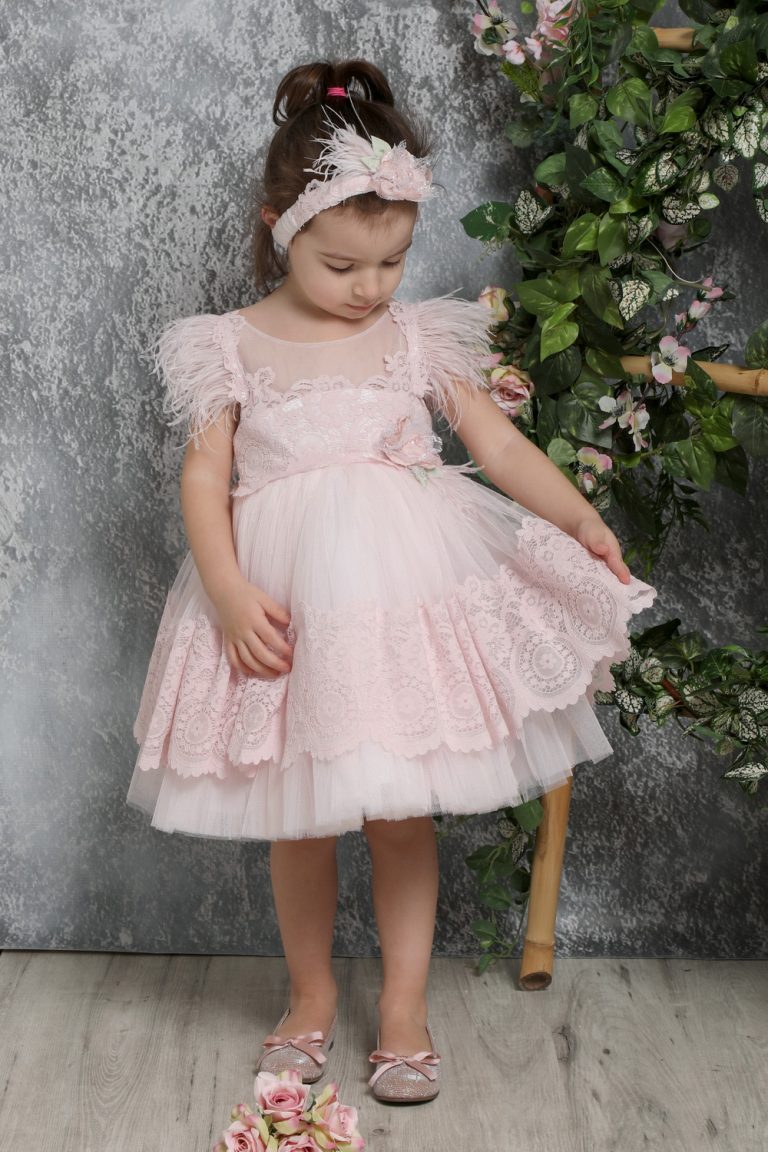 Βαπτιστικό φορεματάκι για κορίτσι Ροζ Κ4322Ρ, Mi Chiamo