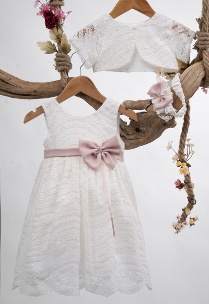 Βαπτιστικό φορεματάκι για κορίτσι Λευκό Κ80 Mak Baby