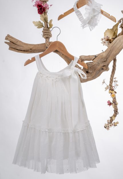 Βαπτιστικό φορεματάκι για κορίτσι Εκρού Κ83Ε Mak Baby