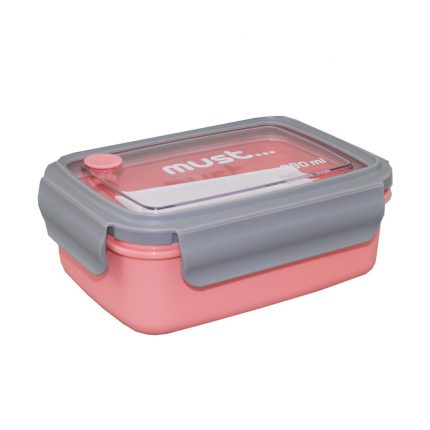 Φαγητοδοχείο 850ml BPA Free με Κουτάλι Ροζ (18,7x13,8x6,9) Must 5205698506505