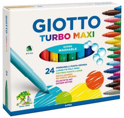 Μαρκαδόροι Χοντροί 24τμχ Turbo Maxi Giotto 8000825453502