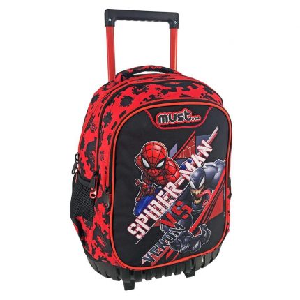 Σχολική Τσάντα Τρόλεϊ Δημοτικού Spiderman VS Venom 3 Θήκες (34x20x45εκ) Must 5205698550515