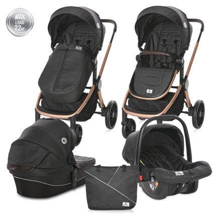 Lorelli Παιδικό Καρότσι Ramona 3 in 1 Luxe Black 10021682186R#