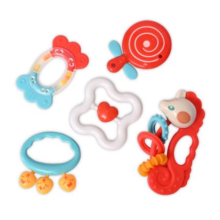 Lorelli Σετ Μασητικά και Κουδουνίστρες Rattle - Teether 5τμχ White 0m+ 1021075