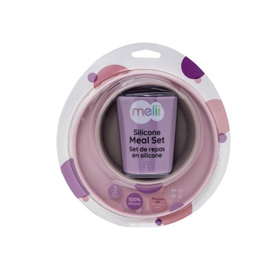 Σετ Φαγητού Σιλικόνης Purple-Grey-Pink (420ml-200ml) 6m+ - Melii