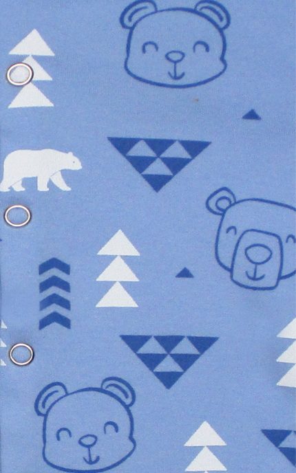 Βρεφικό Χειμερινό Φορμάκι για Αγόρι Animals Μακρύ Μανίκι, Σιέλ-Μπλε Χοντρή Πλέξη Υφάσματος, Βαμβακερό 100% - Pretty Baby