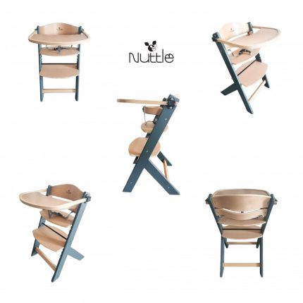 Cangaroo Ξύλινο Καρεκλάκι Φαγητού Nuttle 2 σε 1 Grey 3801005150960