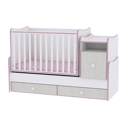 Lorelli Κρεβάτι Trend Plus New Μετατρεπόμενο White & Pink Crossline 10150400032A