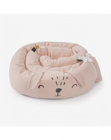 Πολυχρηστικό Μαξιλάρι – Snuggly Snake Cotton Antique Pink Bear 12x240cm - Minene