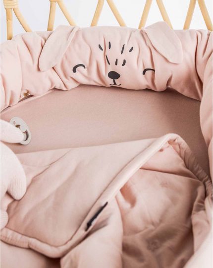 Πολυχρηστικό Μαξιλάρι – Snuggly Snake Cotton Antique Pink Bear 12x240cm - Minene