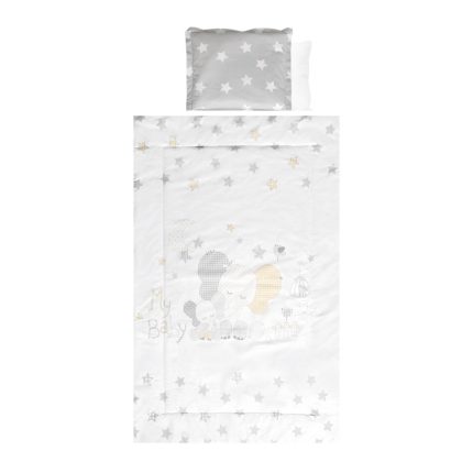 Lorelli Σετ προίκας μωρού 4 τμχ Ranforce Grey Elephants Stars 20800024701