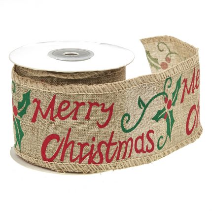 Χριστουγεννιάτικη Κορδέλα Merry Christmas (6.5cm) | 813-66