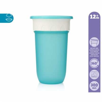 Ποτηράκι Εκπαιδευτικό 360°- 300ml Blue 12m+ - Kiokids