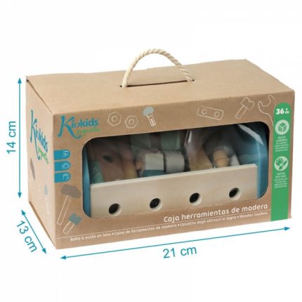 Σετ Ξύλινη Εργαλειοθήκη Μπλε (25x14cm) 3+ - Kiokids