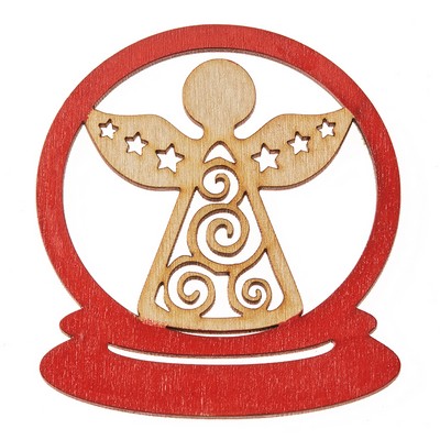 Ξύλινο Αγγελάκι Κόκκινο (9x8εκ) | Κ125