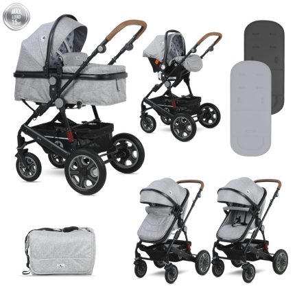 Lorelli Πολυκαρότσι Lora 3 in 1 Cool Grey Elephants 10021282123D