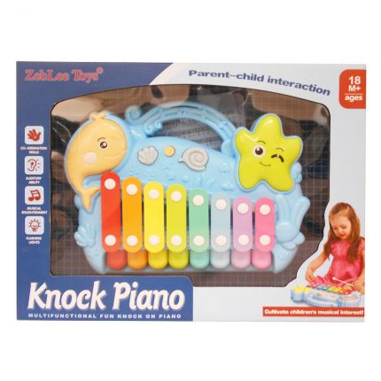 Zita Toys Πιάνο-Ξυλόφωνο Μπαταρίας με Ήχους και Φως Μπλε 005.9388-123 18m+