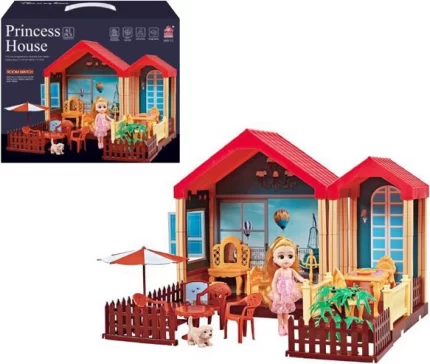 Zita Toys Κουκλόσπιτο Living Room και Τραπεζαρία με Έπιπλα & Κουκλάκια 60τμχ 005.668-31A 3+