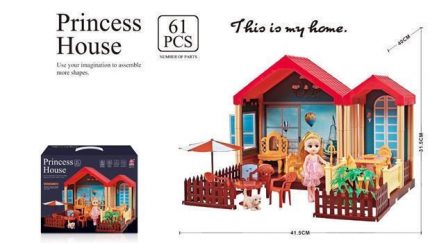 Zita Toys Κουκλόσπιτο Living Room και Τραπεζαρία με Έπιπλα & Κουκλάκια 60τμχ 005.668-31A 3+