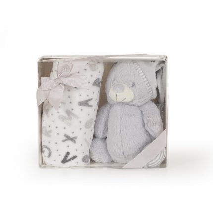 Βρεφική Κουβέρτα Αγκαλιάς με Παιχνίδι Grey Bear (90x75cm) 3800146269210 - Cangaroo
