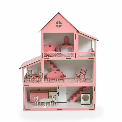 Ξύλινο Κουκλόσπιτο Lilly EV10 3800146223175 3+ - Moni Toys