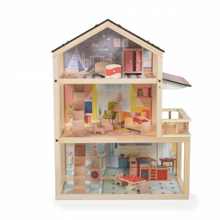 Ξύλινο Κουκλόσπιτο Nina EV17 3800146223182 3+ - Moni Toys
