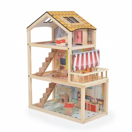 Ξύλινο Κουκλόσπιτο Nina EV17 3800146223182 3+ - Moni Toys