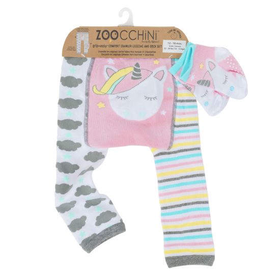 Grip+Easy Crawler Pants & Socks Set – Allie the Alicorn - Zoocchini