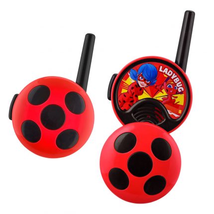 Miraculous Ladybug Σετ 2 Walkie Talkies  για Παιδιά & Ενήλικες με Εμβέλεια 150m MC-207 (Μαύρο/Κόκκινο) 3+ - eKids