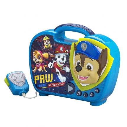 Paw Patrol Boombox Karaoke & Ενσύρματο Μικρόφωνο για Παιδιά με Ενσωματωμένη Μουσική, Φωτισμό, Sound Effects (PW-115) (Μπλε/Κίτρινο) - eKids