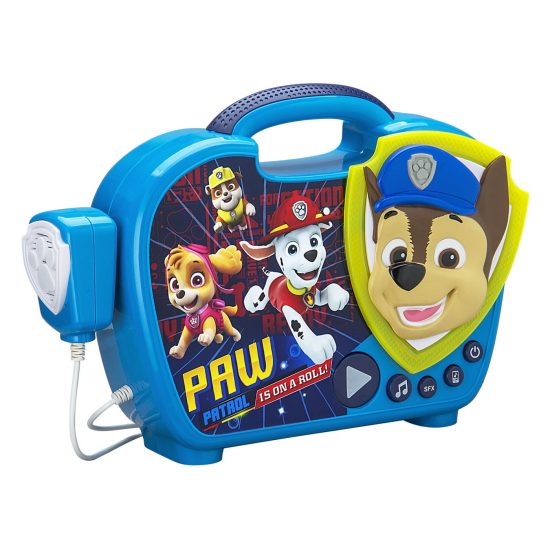 Paw Patrol Boombox Karaoke & Ενσύρματο Μικρόφωνο για Παιδιά με Ενσωματωμένη Μουσική, Φωτισμό, Sound Effects (PW-115) (Μπλε/Κίτρινο) - eKids