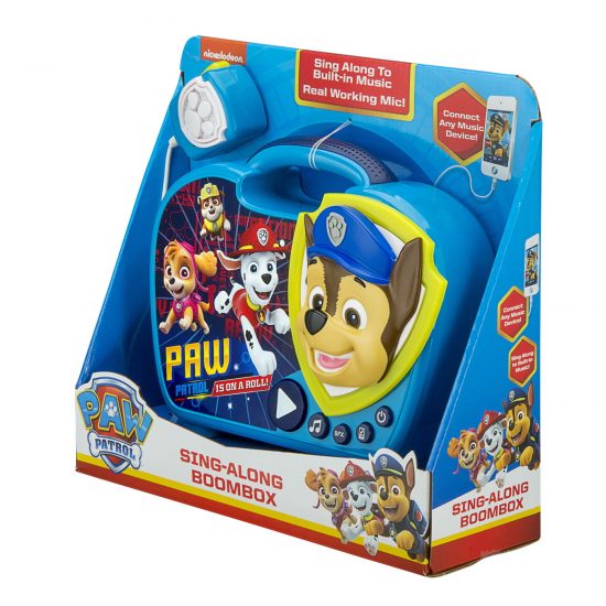 Paw Patrol Boombox Karaoke & Ενσύρματο Μικρόφωνο για Παιδιά με Ενσωματωμένη Μουσική, Φωτισμό, Sound Effects (PW-115) (Μπλε/Κίτρινο) - eKids