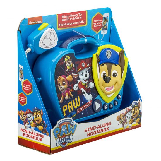 Paw Patrol Boombox Karaoke & Ενσύρματο Μικρόφωνο για Παιδιά με Ενσωματωμένη Μουσική, Φωτισμό, Sound Effects (PW-115) (Μπλε/Κίτρινο) - eKids