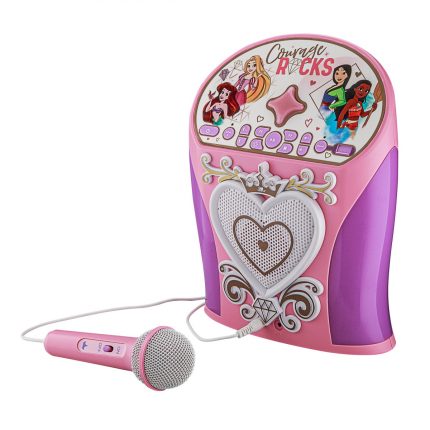 Disney Princess Bluetooth MP3 Boombox Karaoke & Ενσωματωμένο Μικρόφωνο για Παιδιά και Εφήβους με Μουσική, Φωτισμό, Sound Effects (Di-554DP) (Μωβ/Ροζ) - eKids