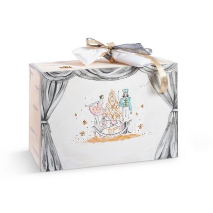 Ξύλινο ζωγραφιστό κουτί βαπτιστικών βαλίτσα Kαρυοθραύστης (50x36x20cm)