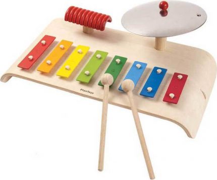 Βάση με Ξυλόφωνο και Κρουστά 4.270 3+, Plan Toys