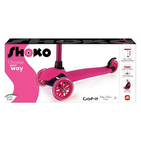 Shoko Παιδικό Πατίνι Go Fit Με 3 Ρόδες Ροζ 5004-50515# 3+ - As Company