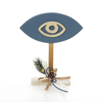 Χριστουγεννιάτικο Ξύλινο Μάτι με Πλέξιγκλάς ΧΡ-2335 (20x16cm) | Bellissimo