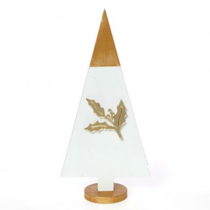 Ξύλινο Χριστουγεννιάτικο Δέντρο με Χρυσά Φύλλα || Bellissimo