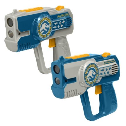 urassic World Σετ 2 Laser Tag Blasters για Παιδιά & Ενήλικες με Φωτισμό και Δόνηση με Εμβέλεια 30m JW-174) (Μπλε/Ασημί) 5+ - eKids