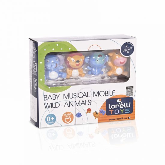 Lorelli Μουσικό Κρεμαστό Παιχνίδι Κούνιας Wild Animals 1031025#
