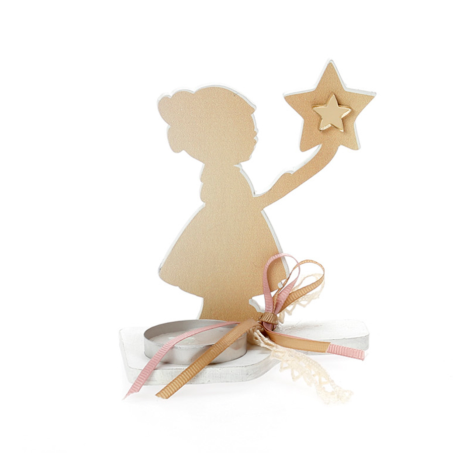 Χειροποίητη Μπομπονιέρα Βάπτισης με Ρεσώ Κοριτσάκι για Κορίτσια 424 (11χ11cm) 24τμχ || Bellissimo