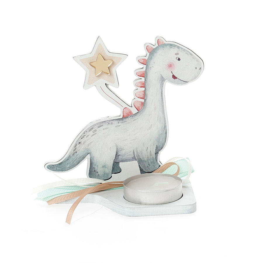 Χειροποίητη Μπομπονιέρα Βάπτισης με Ρεσώ Δεινόσαυρος για Αγόρια 418 (11x11cm) 24τμχ || Bellissimo