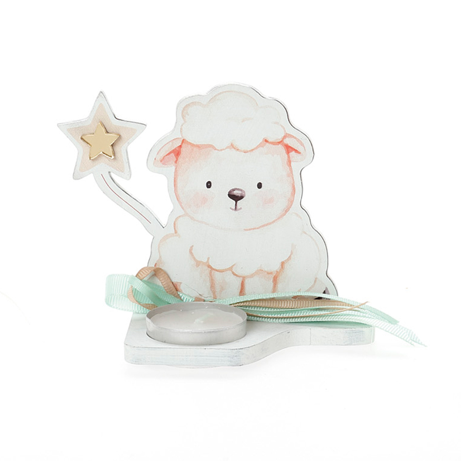 Χειροποίητη Μπομπονιέρα Βάπτισης με Ρεσώ Λιονταράκι για Αγόρι 413 (11x11cm) 24τμχ || Bellissimo