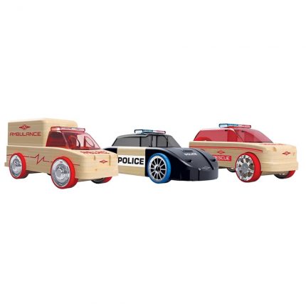 Σετ 3 Ξύλινα Αυτοκινητάκια Mini 3-Pack Rescue Vehicles 53106 3800146223236 4+ - Automoblox