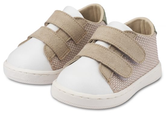 Babywalker Τρίχρωμο Σνίκερ Πρώτα Βήματα Διπλή Μπαρέτα Χρατς PRI2104 Μπεζ-Λευκό-Μέντα