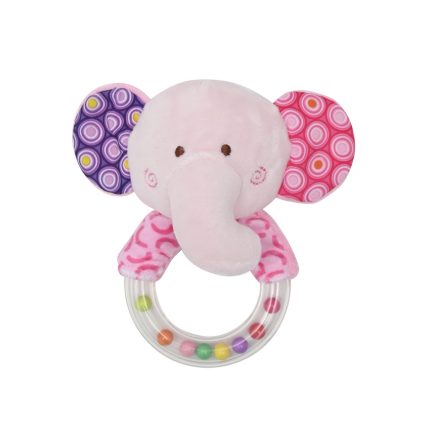 Lorelli Λούτρινη Κουδουνίστρα Δαχτυλίδι Elephant Pink 10191360005